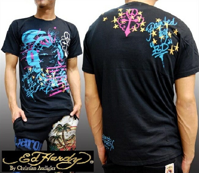 エドハーディー メンズ Tシャツ 200種類の品揃え Ed Hardy GEISHA ブラック エドハーディー 正規品 インポート セレブ ファッション サファリ 掲載 ブランド セレカジ アメ