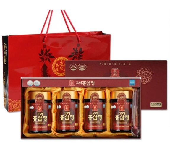 韓国食品1位6年根紅参ジョンゴールド250 x 4個合計1000g /健康機能
