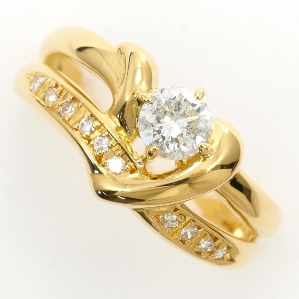 K18 18金 YG リング 指輪 14号 ダイヤ 0.50 鑑別書 ジュエリー 中古 63,360円