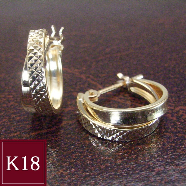 18金 フープ ピアス k18 ゴールド アクセサリー 地金 品番ma-0347　2営業日前後の発送予定