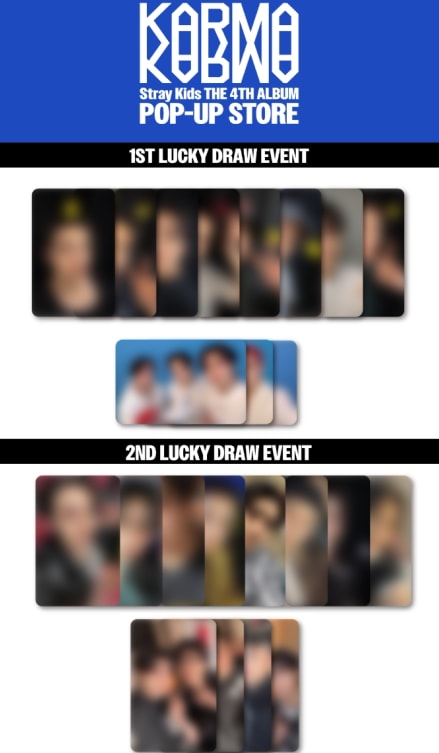 [OFFLINE]Stray Kids KARMA POP-UP STORE LUCKY DRAW EVENT OT8 + UNIT OT4 ONLY PHOTOCARD SET