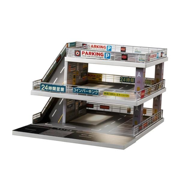 1/64スケールモデルカーディスプレイケース収納ボックス模型駐車場ジオラマ装飾オーナメントミニチュアシナリオモデル