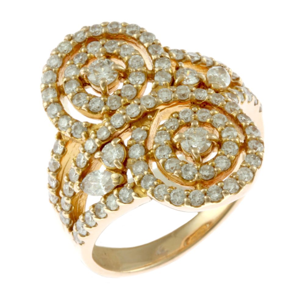 リング 指輪 9号 18金 K18ピンクゴールド ダイヤモンド 中古 美品