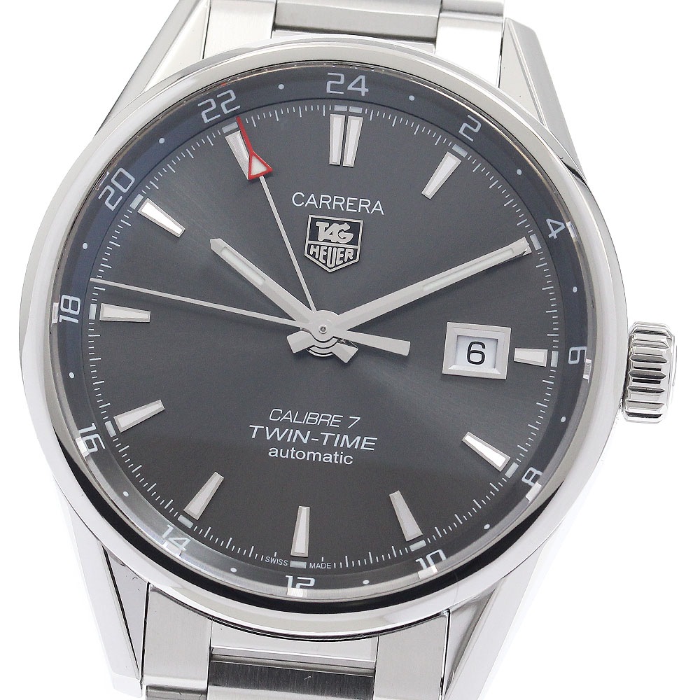 タグホイヤー TAG HEUER WAR2012.BA0723 カレラ ツインタイム キャリバー7 デイト 自動巻き メンズ 保証書付き_942779【中古】