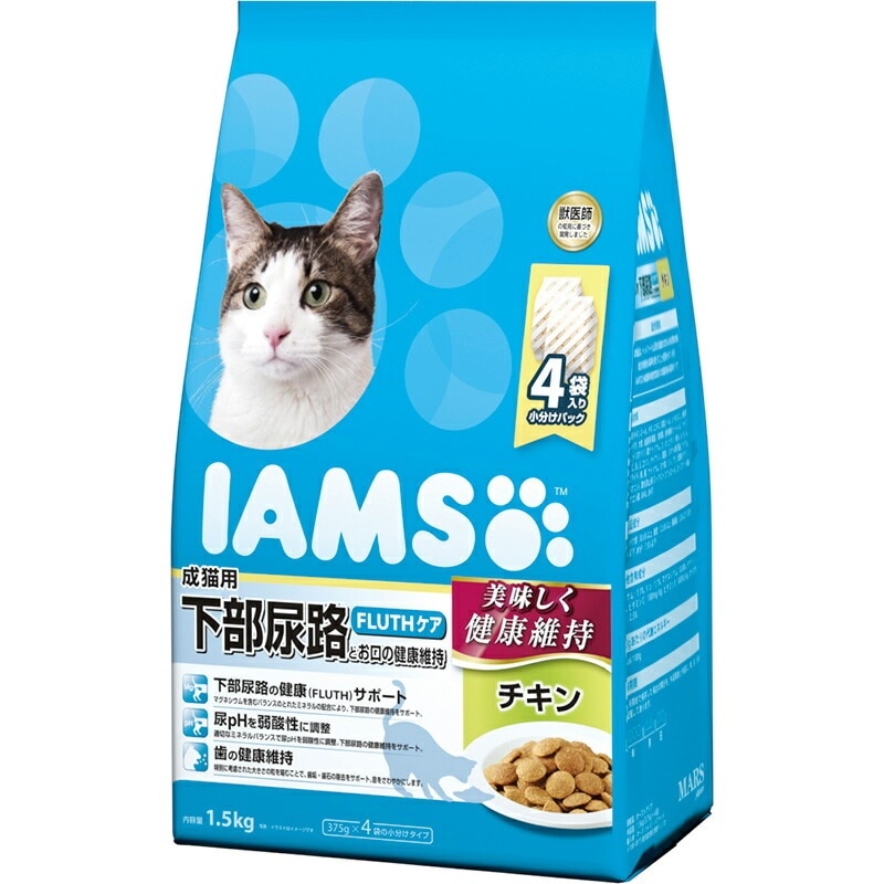 （まとめ買い）マース アイムス 成猫用 下部尿路とお口の健康維持 チキン 1.5kg 猫用フード [x3]