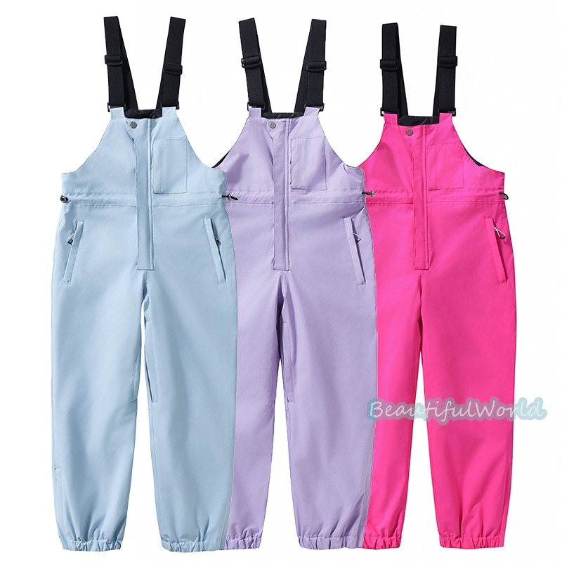 スノーパンツ 子供 スキーパンツ スノーボードウェア スキーウェア ビブパンツ 防寒 防風 冬服 単品 男女兼用 撥水加工