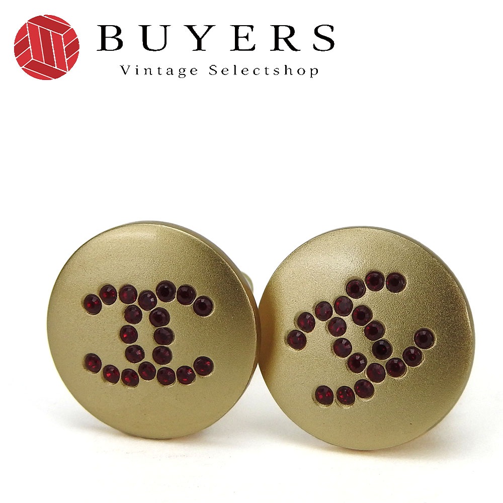 中古 イヤリング メタル ゴールド ココマーク ラインストーン 00A レディース 女性