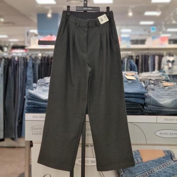 HC21 女性インバンド ツータック 裏起毛 ワイドパンツ CPL603 (S41362524)