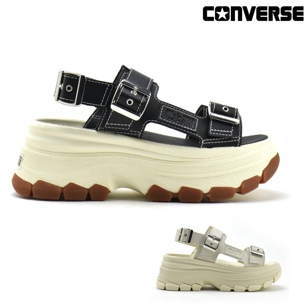 コンバース オールスター トレックウエーブ サンダル レディース 厚底サンダル スポーツサンダル ブラック ホワイト CONVERSE ALL STAR TREKWAVE SANDAL