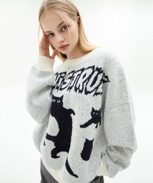 VL 2D CAT KNIT(WHITE)