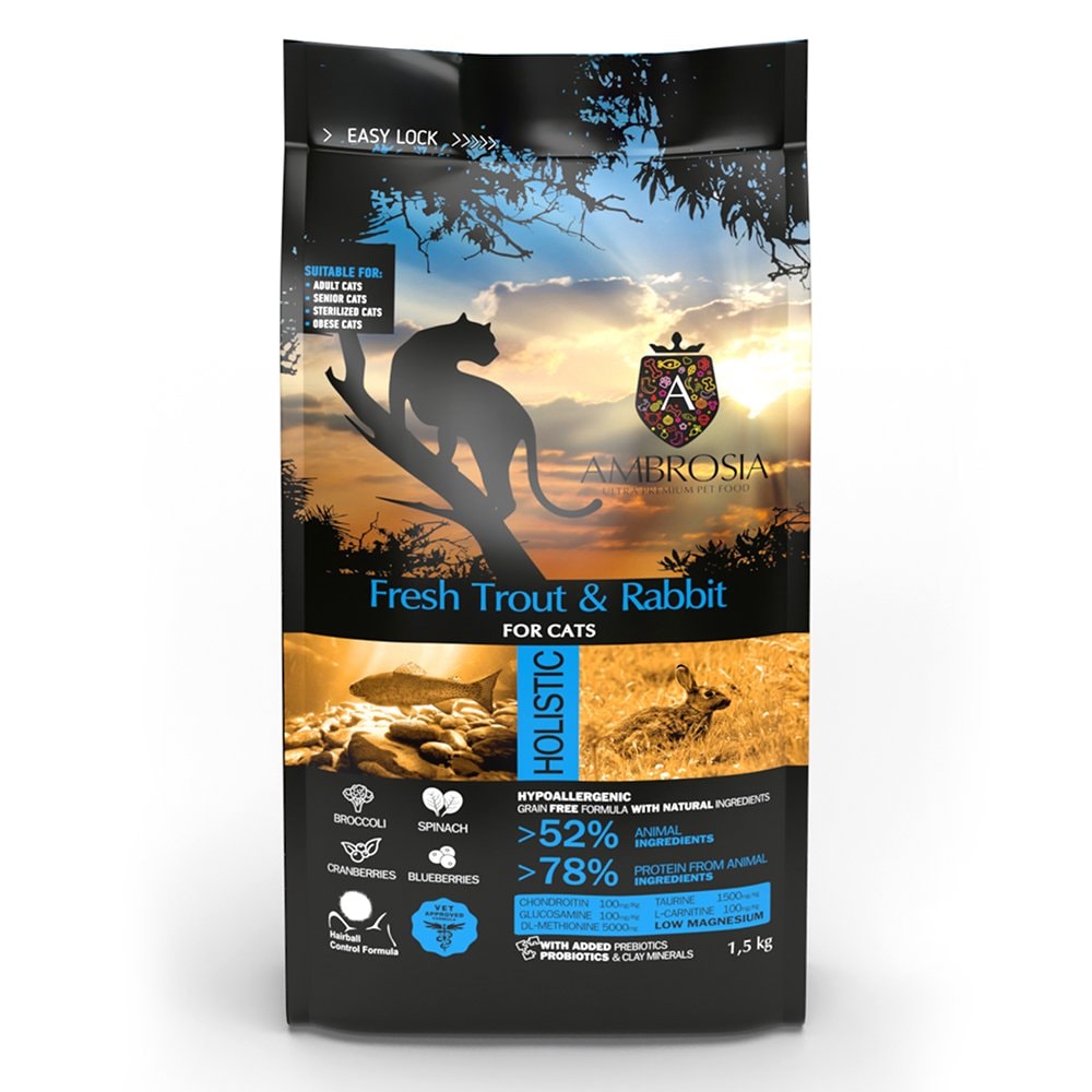 キャットフード　アンブロシア　猫　トラウト＆ラビット　１．５ｋｇ　ドライ　ＡＭＢＲＯＳＩＡ　ＣＲＣ35―15―99―00―00