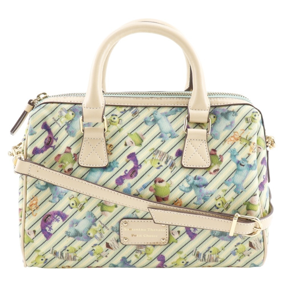 プチチョイス ディズニーコラボ モンスターズインク 2WAYショルダー ハンドバッグ PVC 緑 レディース 中古品