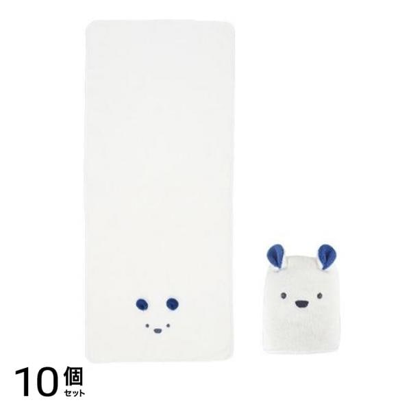 CB JAPAN (シービージャパン) カラリズーイ 吸水アニマル フェイスタオル 80×30cm 1枚入 (シロクマ) 10個セット