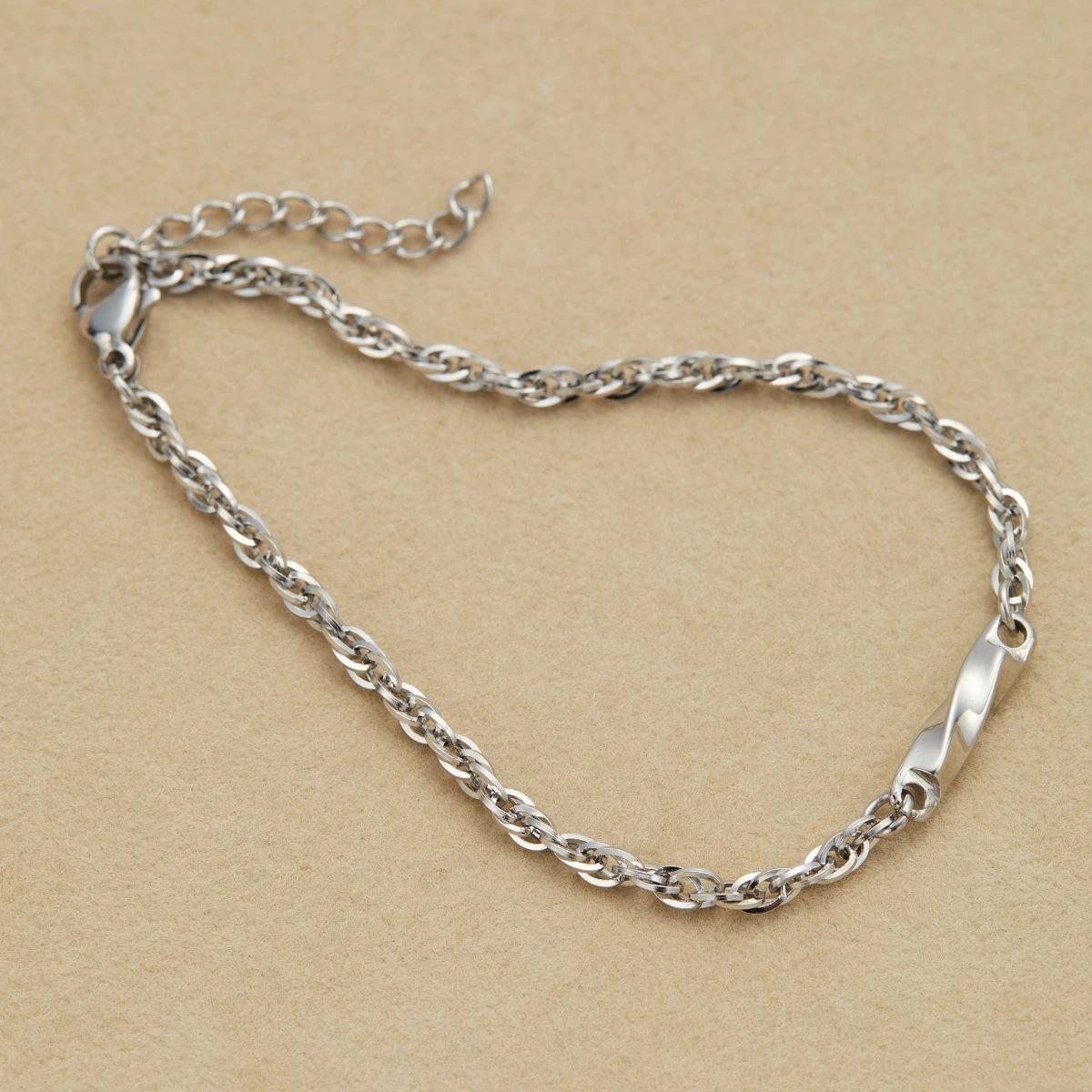 ブレスレット レディース メンズ サージカルステンレス316L ダブルアズキチェーン シンプル