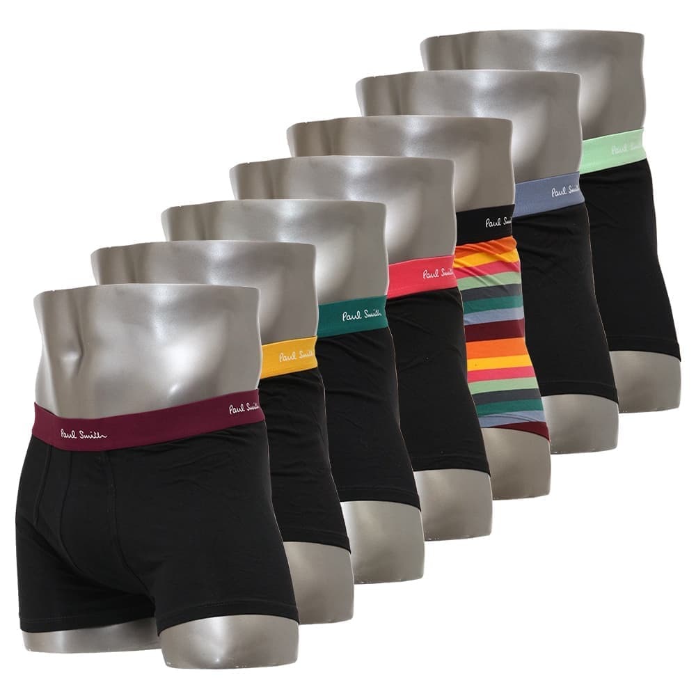 ポールスミス ボクサーパンツ 7枚セット 前閉じ 7枚組 Paul Smith Men s Trunk 7pack Black multi Cotton/Spandex S/M/Lサイズ M1A-91