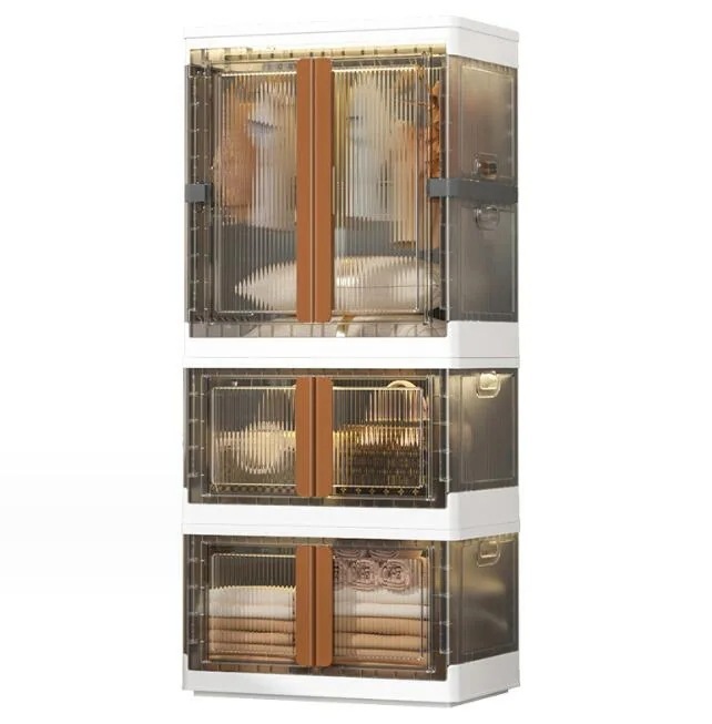 衣装収納ケーズ　取付不要　多層ワードローブ家庭用大容量折り畳み式収納キャビネット子供のおもちゃ服収納キャビネット