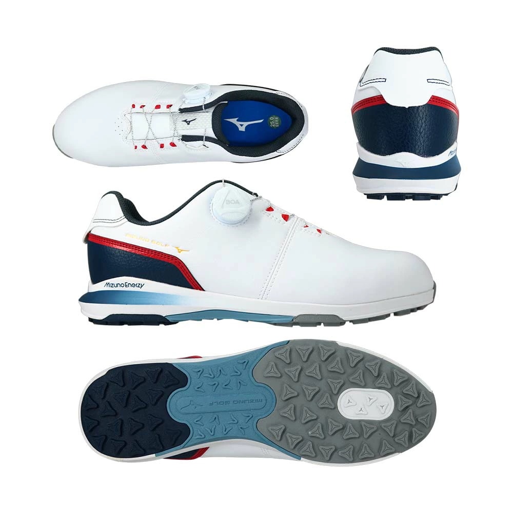 NEXLITE ENERZY Boa スパイクレスシューズ 51GQ2450 （62）ホワイト/ネイビー 『4E』『軽量』『防水』 2024