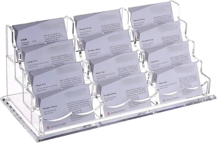 名刺スタンド カードスタンド ホルダー アクリル ディスプレイ 横置き クリア(クリア, 3列4段)