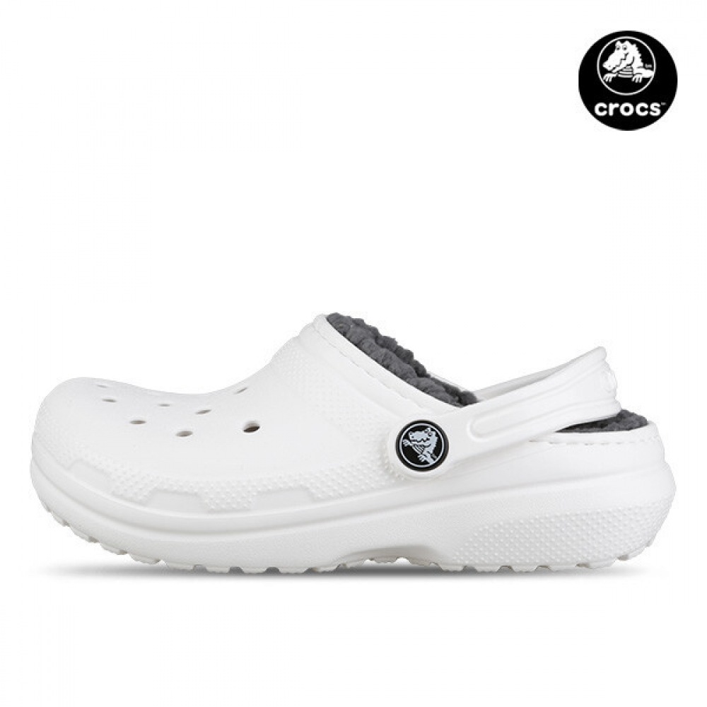 Crocskies クラシック裏地付きジュニアキッズ冬用防寒ファースリッパ 207010-10M