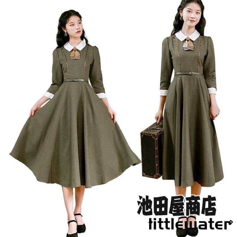 （ROSEBK.）英国のお嬢様のように着ているクラシック一品ワンピース　マキシワンピース　ロングワンピース　ロングドレス　トレロ　マキシ　長袖