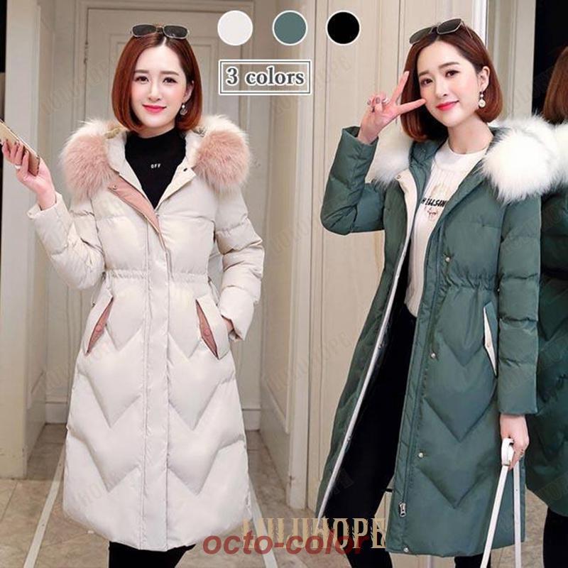 中綿コート レディース ロングコート 厚手 冬 アウター フード付き キルティングコート 中綿 防寒服 ファー コート 冬コート 暖かい 通勤