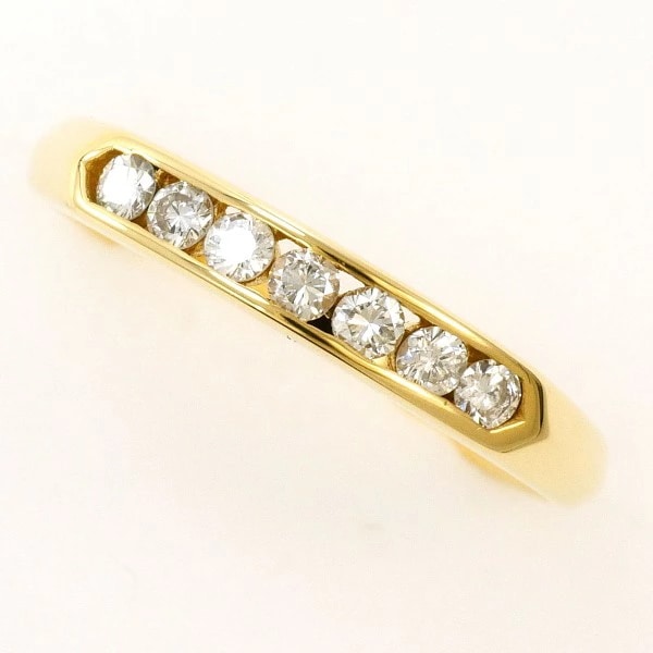 K18 18金 YG リング 8号 ダイヤ 0.18 中古
