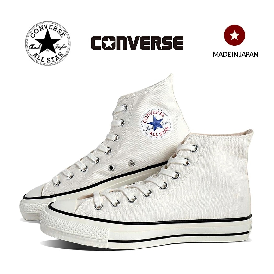 CONVERSE CANVAS ALL STAR J HI "MADE IN JAPAN" WHITE コンバース キャンバス オールスター ハイ スニーカー ( 白 ホワイト メンズ レディース ウ
