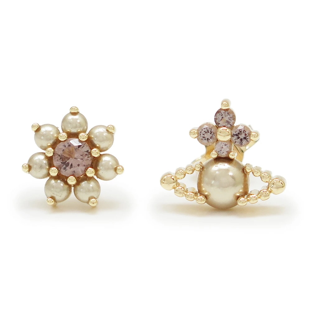 ピアス レディース スタッドピアス アクセサリー ORB 花 フラワー ゴールド グレージュ 6201036Q 02R942 R942 2025年秋冬新作