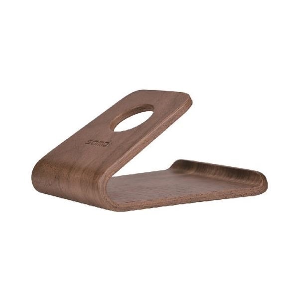 （まとめ）日本トラストテクノロジー 天然木 スマホロースタンド （ウォルナット） WSLS-WN5セット