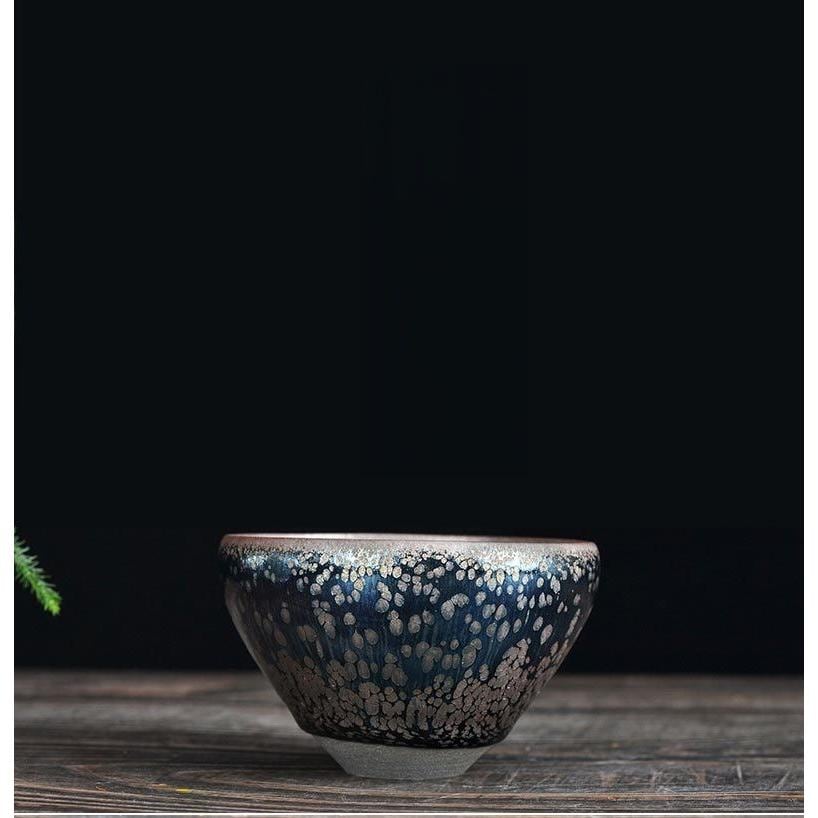 主人杯　天目茶碗　建盞（けんさん）油滴茶碗　単杯　セラミック　茶器　工夫茶器　品茶杯　プレゼント　贈り物　箱付け