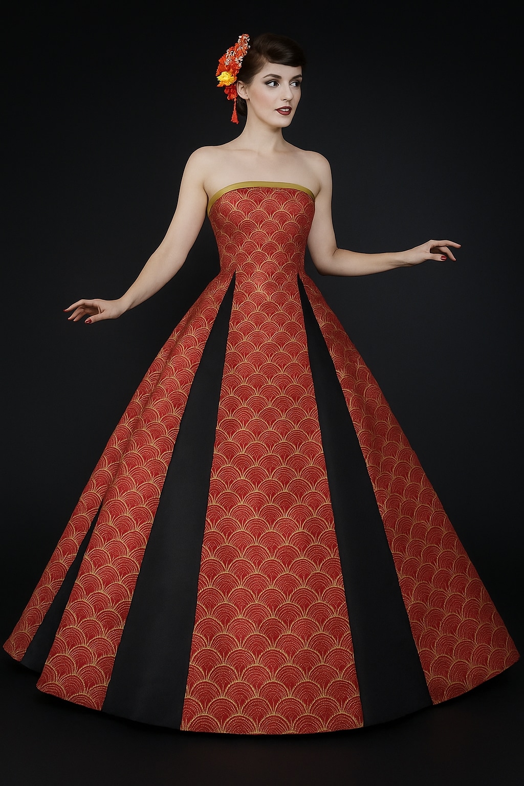 着物ドレス 和風ドレス ワインレッド ふっくら柔らかなバックリボン クラシカル 結婚式