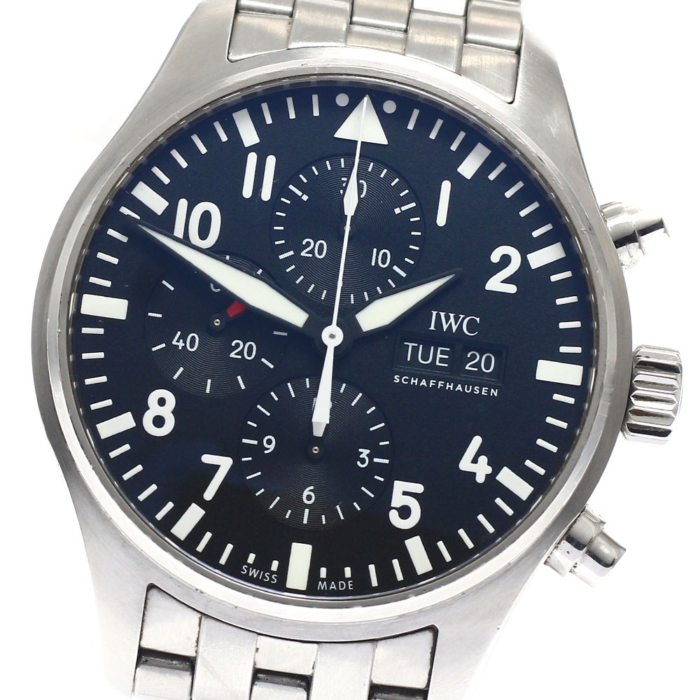 IWC IWC SCHAFFHAUSEN IW377710 パイロットウォッチ クロノグラフ デイデイト 自動巻き メンズ 保証書付き_949313【中古】