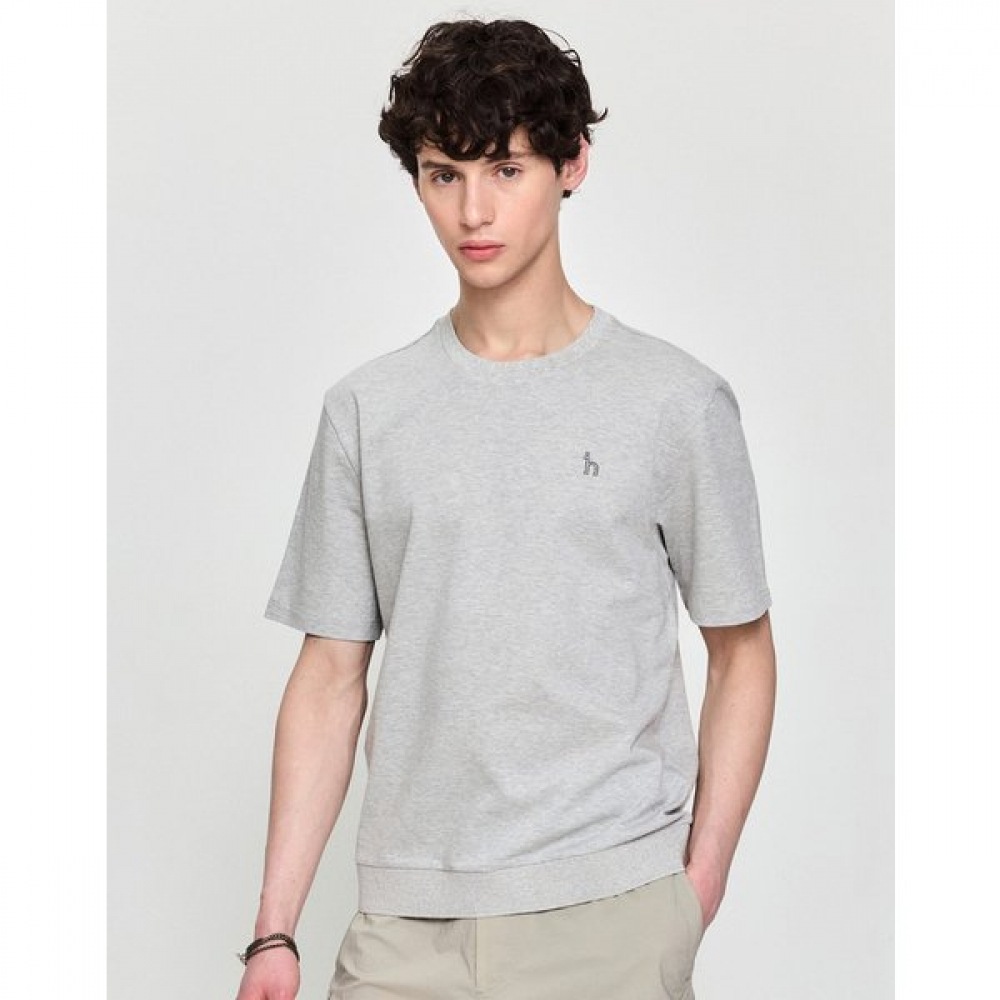 [25SS] グレーワッフルティッシュリラックスフィットクルーネックTシャツHZTS5B502G2