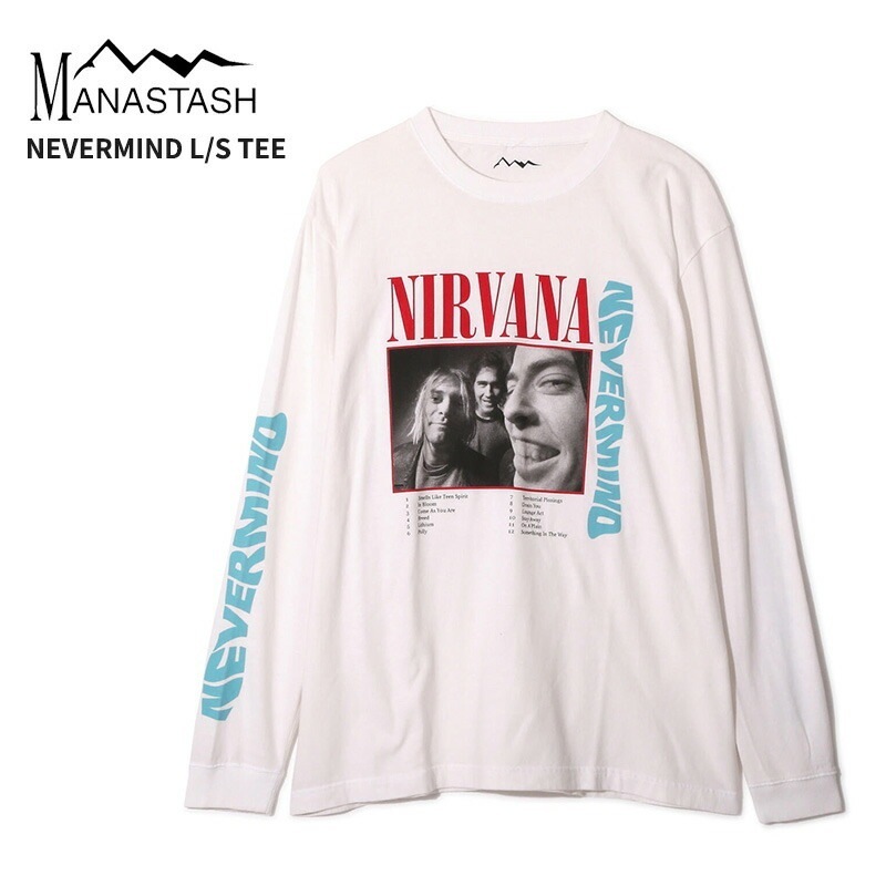 マナスタッシュ メンズ 長袖 バンドTシャツ ロックTシャツ MANASTASH ニルヴァーナ コラボ トップス カットソー ロンT ニルバーナ 792-5930003