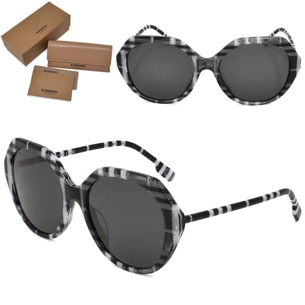 サングラス 0BE4375F 400487 57 サングラス グローバルモデル レディース チェックホワイト ブラック ダークグレー