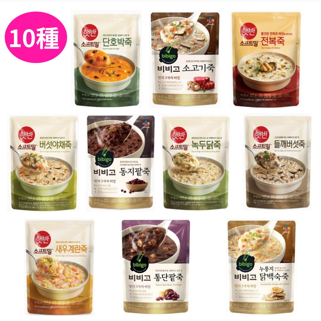 [5本] 韓国人気おかゆ420g 10種/レトルト韓国スープ/韓国インスタント料理/韓国チゲ食品