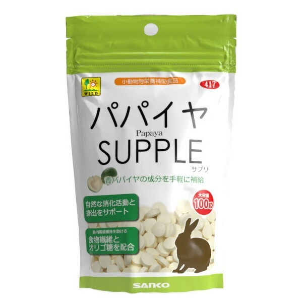 （まとめ買い）三晃商会 パパイヤサプリ お徳用 100g ウサギ用フード [x4]