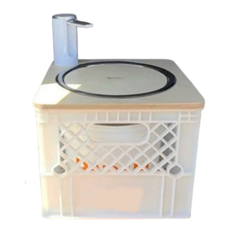 With Molly ミニボックス ポータブル キャンプ シンク キャンプ 車 屋外 収納 ホワイト34(W) x 34(D) x 27(H) cm