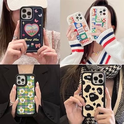 Qoo10] iPhoneケース 刺繍 模様 スマホケ