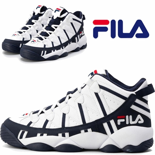 フィラ 厚底 靴 スニーカー メンズ ハイカット レディース スタックハウス スパゲティー 30周年記念モデル ホワイト/ネイビー/レッド MSS18026 001