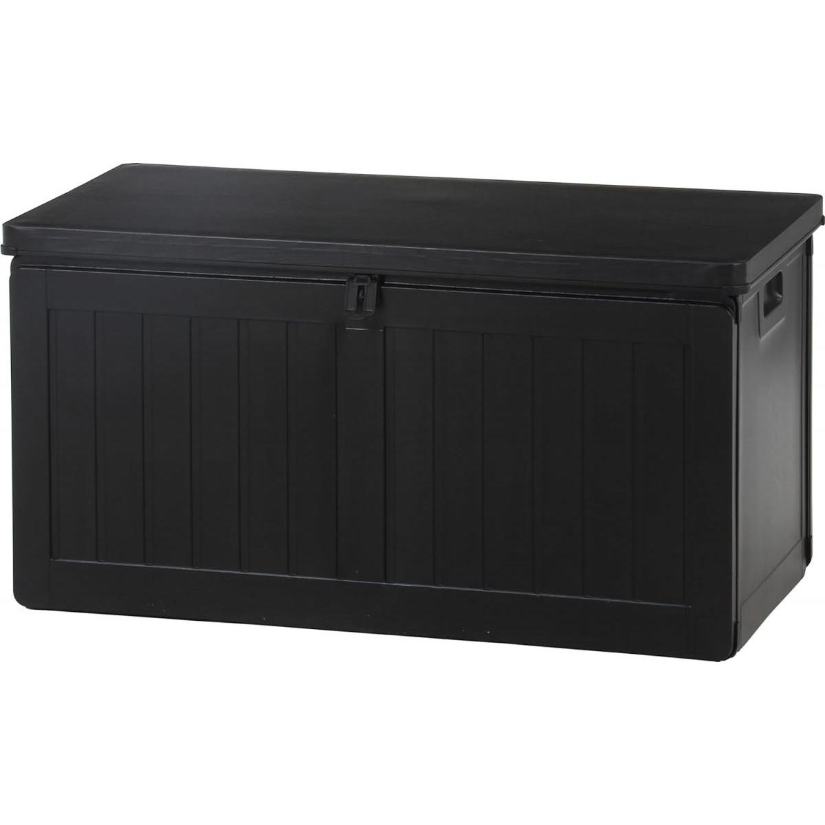 【I】不二貿易 収納ボックス 収納ベンチ ブラック 屋外 鍵穴付 宅配ボックス 190L 組立品 55252