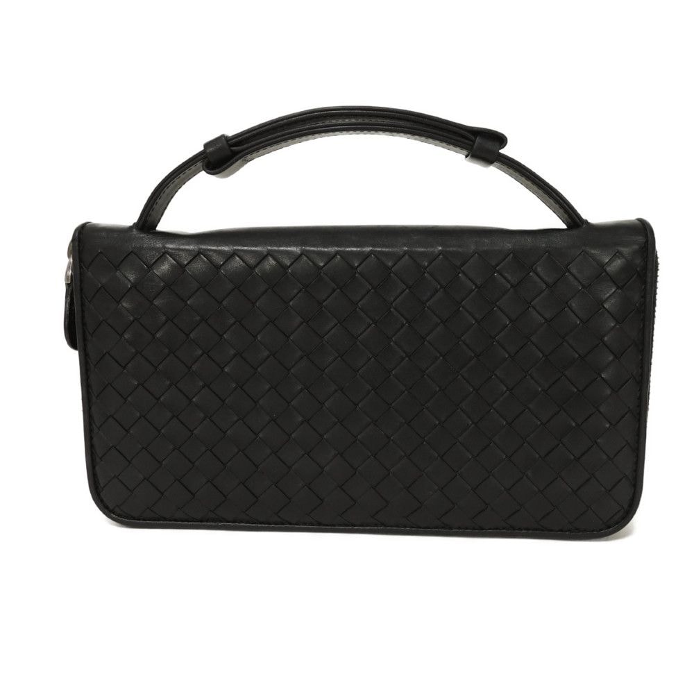 【中古】BOTTEGAVENETA 長財布 ブラック トラベルケース オーガナイザー VN ドキュメントケース イントレチャート 169730 V4651 1000