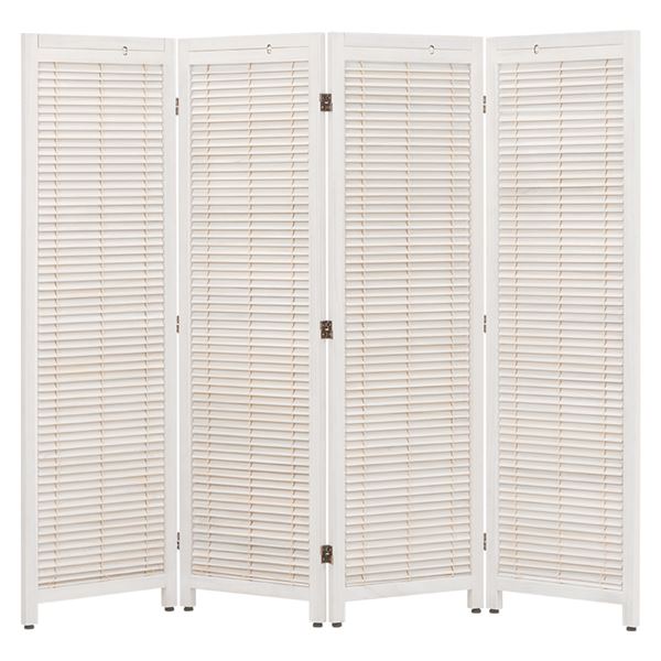 ルーバーパーテーション4連 ホワイトウォッシュ[完成品]