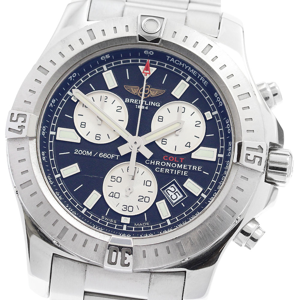 ブライトリング BREITLING A73388 コルト クロノグラフ クォーツ メンズ 良品 保証書付き_886454【中古】