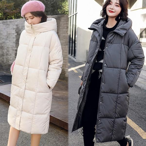 ロングコート レディース　ダウンコート　ダウンジャケット 着痩せ 黒　中綿ジャケット 2018冬新作　5色　30代40代50代　きれいめ