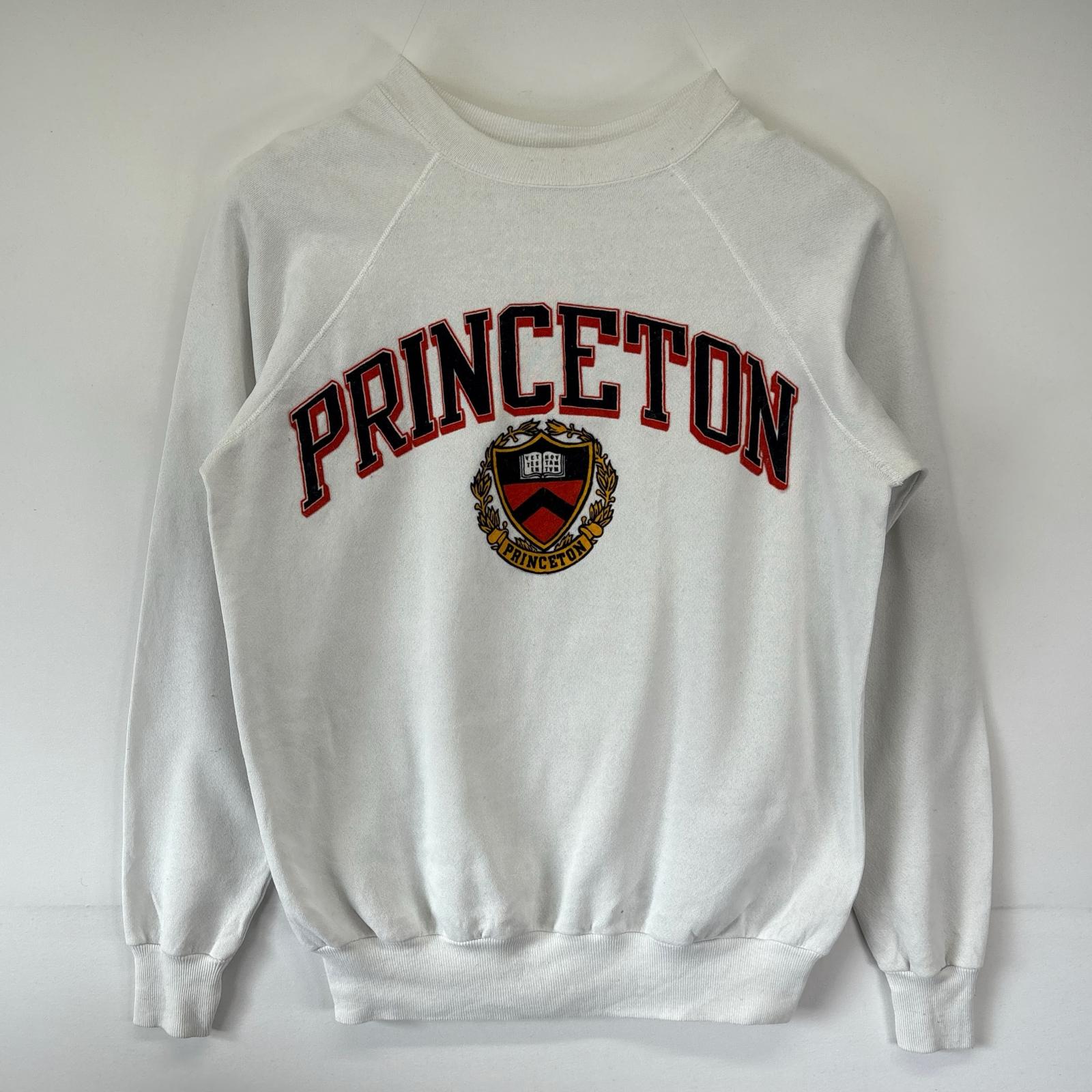 古着 80s/80年代 ヴィンテージ Pannill USA製 スウェット 大きいサイズ トレーナー カレッジプリント ラグランスリーブ XL ホワイト メンズ