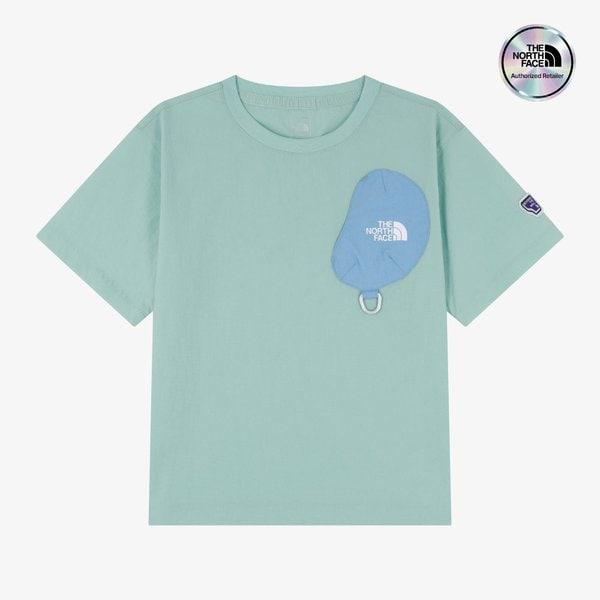 [キッズ公式] NT7US07U キッズ アップホールド ポケット T PASTEL TURQUOISE