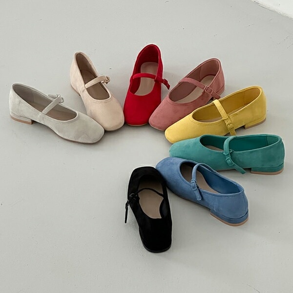 バレエシューズ カンフー ストラップ レディース 黒 黃 赤 青 灰 ベージュ ミント ピンク