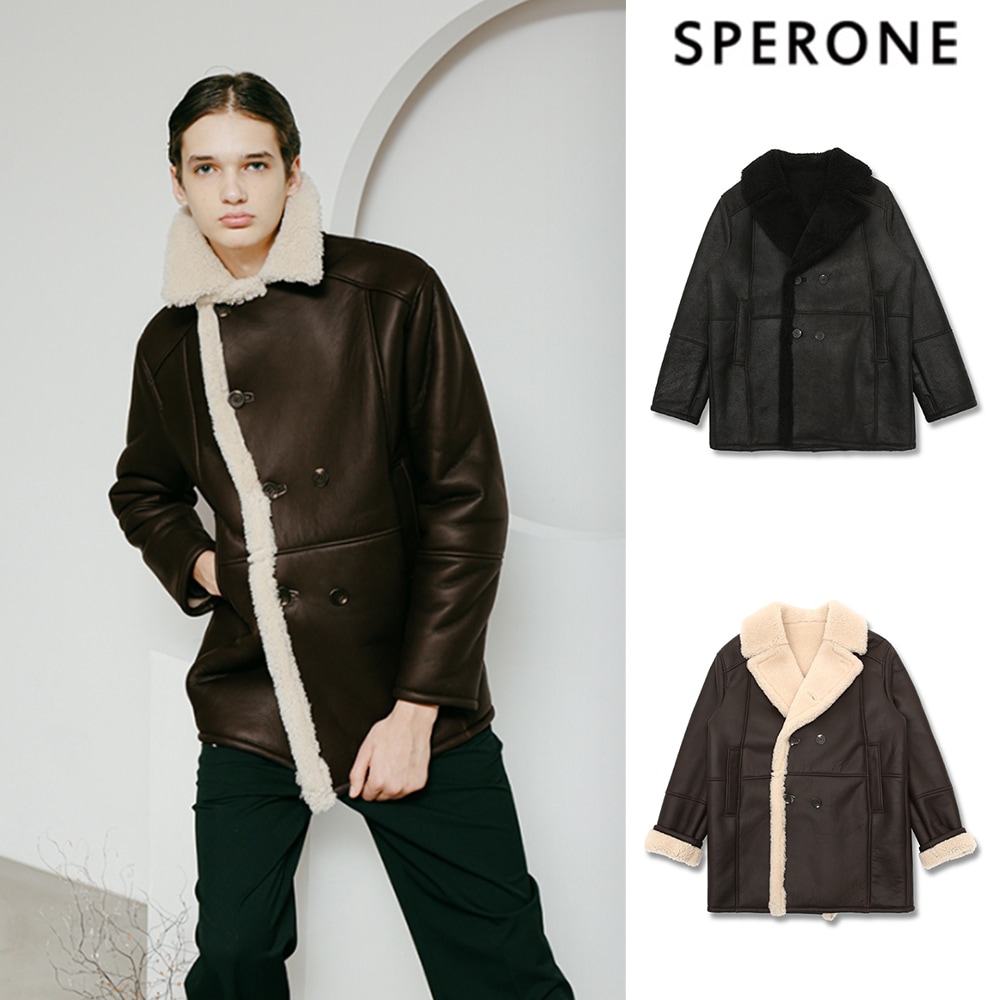 [SPERONE] Double Half Real Mouton Coat