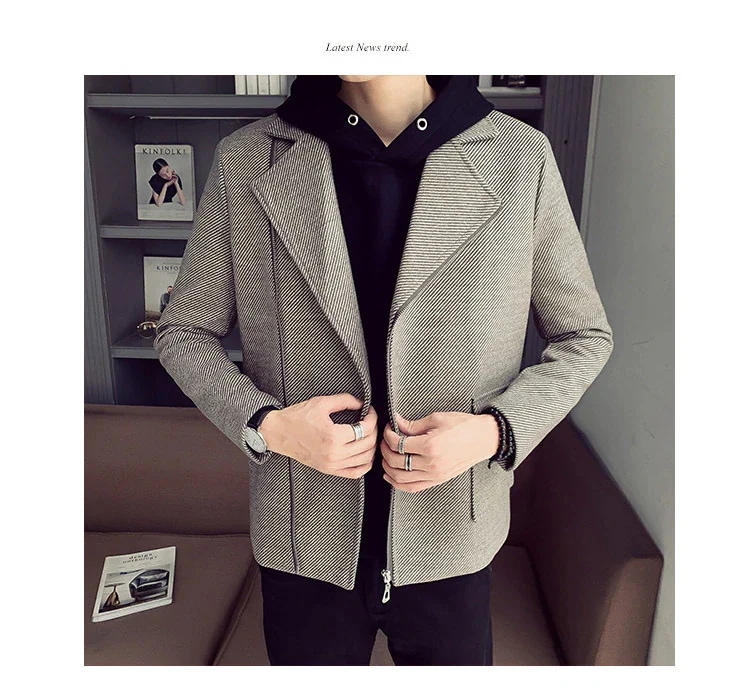 メンズ 秋冬 ジャケット ハンサム スリム レジャー コート 5,421円